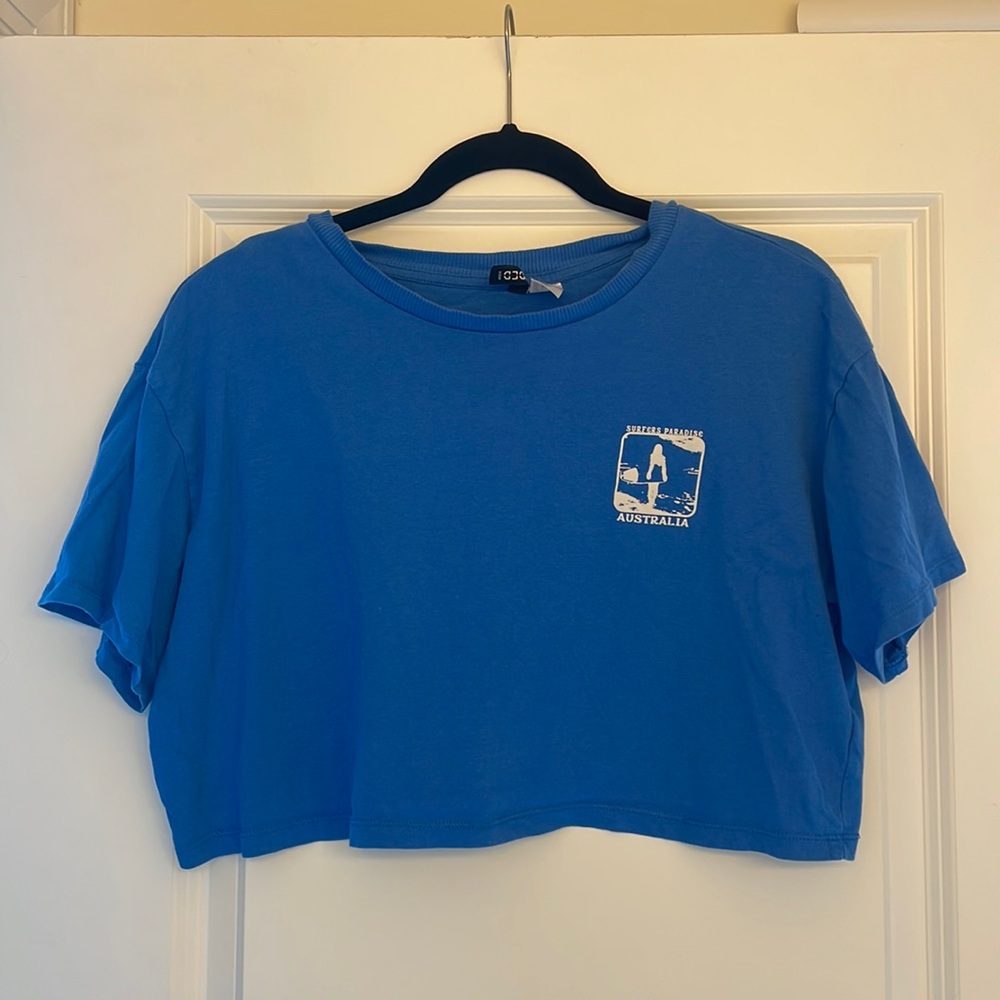 H&M cropped blue t-shirt